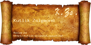 Kutlik Zsigmond névjegykártya
